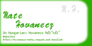 mate hovanecz business card